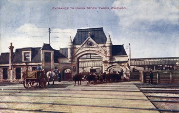 Entrance to Union Stock Yards, Chicago, Illinois, USA, 1909. Artist: Unknown