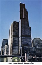 Sears Tower from the Chicago River, Chicago, Illinois, 1976. Artist: Unknown