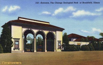South entrance, Chicago Zoological Park, Brookfield, Illinois, USA, 1941. Artist: Unknown