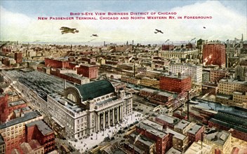 Business district and terminal of Chicago and North Western Railway, Chicago, Illinois, USA, 1915. Artist: Unknown