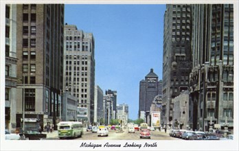 Michigan Avenue looking north, Chicago, Illinois, USA, 1956. Artist: Unknown