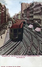 Wabash Avenue and elevated railroad, Chicago, Illinois, USA, 1910. Artist: Unknown