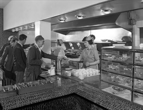 Steelworks canteen, Park Gate, Rotherham, South Yorkshire, 1964. Artist: Michael Walters