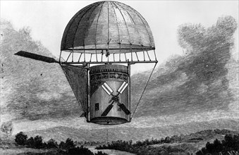 Riddle's aerial ship, 1892. Artist: Unknown