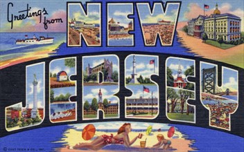 'Greetings from New Jersey', postcard, 1941. Artist: Unknown