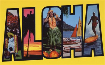 'Aloha', postcard, 1962. Artist: Unknown