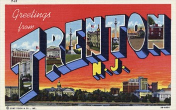 'Greetings from Trenton, New Jersey', postcard, 1943. Artist: Unknown