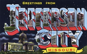 'Greetings from Jefferson City, Missouri', postcard, 1944. Artist: Unknown