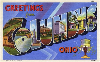 'Greetings from Columbus', Ohio, postcard, 1935. Artist: Unknown