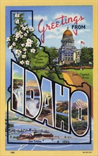 'Greetings from Idaho', postcard, 1938. Artist: Unknown