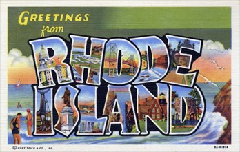 'Greetings from Rhode Island', postcard, 1939. Artist: Unknown