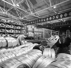 Coils of steel wire, Tinsley Wire Co, Sheffield, South Yorkshire, 1972. Artist: Michael Walters