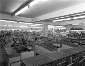 Barnsley Co-op, Park Road branch interior, South Yorkshire, 1961.  Artist: Michael Walters