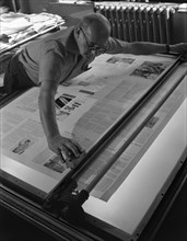 Newspaper printing, Mexborough, South Yorkshire, 1959. Artist: Michael Walters