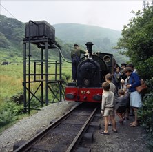 Number 4 engine at the Dolgoch falls stop on the the Talyllyn railway, Snowdonia, Wales, 1969. Artist: Michael Walters