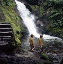 Two children at a pool, Dolgoch falls, Tal-y-llyn Valley, Snowdonia National Park, Wales, 1969.  Artist: Michael Walters