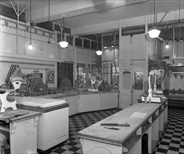 Interior of the Butchery Department, Barnsley Co-op, South Yorkshire, 1956. Artist: Michael Walters