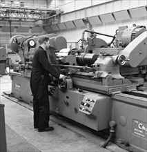 Churchill lathe in use, Park Gate Iron & Steel Co, Rotherham, South Yorkshire, 1964. Artist: Michael Walters
