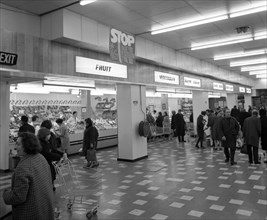 Fruit and veg counter and cold counter, ASDA supermarket, Rotherham, South Yorkshire, 1969. Artist: Michael Walters