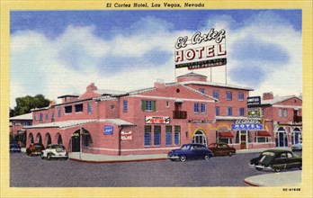'El Cortez Hotel, Las Vegas, Nevada', postcard, 1950. Artist: Unknown