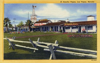 'El Rancho Vegas, Las Vegas, Nevada', postcard, 1950. Artist: Unknown