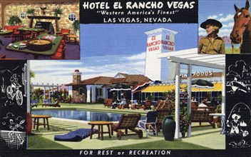 Hotel El Rancho Vegas, Las Vegas, Nevada, USA, 1942. Artist: Unknown