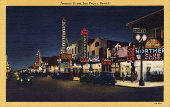 'Fremont Street, Las Vegas, Nevada', postcard, 1943. Artist: Unknown