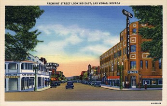 'Fremont Street Looking East, Las Vegas, Nevada', postcard, 1936. Artist: Unknown