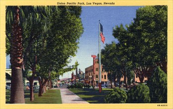 'Union Pacific Park, Las Vegas, Nevada', postcard, 1946. Artist: Unknown