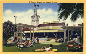 'El Rancho Vegas, Las Vegas, Nevada', postcard, 1947. Artist: Unknown