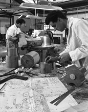 Pattern making for a steel mould, Wombwell Foundry, South Yorkshire, 1963.  Artist: Michael Walters