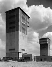 The downcast koepe tower at Cotgrave Colliery, Nottinghamshire, 1963.  Artist: Michael Walters