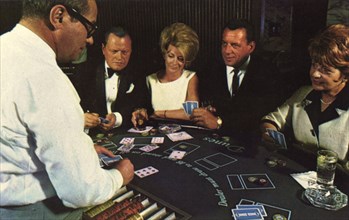 Gamblers playing Twenty-one, Las Vegas Nevada, USA, 1967. Artist: Unknown