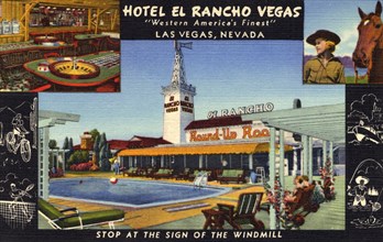 El Rancho Vegas Hotel, Las Vegas, Nevada, USA, 1948. Artist: Unknown