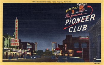 'Old Fremont Street, Las Vegas, Nevada', postcard, 1948. Artist: Unknown