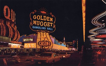 Fremont Street at night, Las Vegas, Nevada, USA, 1968. Artist: Unknown