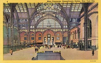 Main concourse, Pennsylvania Station, New York City, New York, USA, 1933. Artist: Unknown