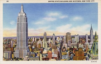 Empire State Building and Midtown New York City, New York, USA, 1933. Artist: Unknown
