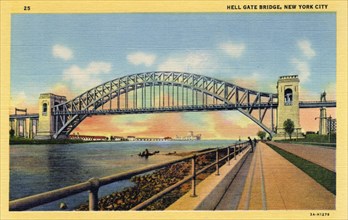 Hell Gate Bridge, New York City, New York, USA, 1933. Artist: Unknown