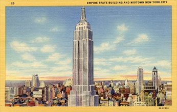 Empire State Building and Midtown New York City, New York, USA, 1933. Artist: Unknown