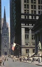 Wall Street, centre of the financial district, New York City, New York, USA, 1956. Artist: Unknown