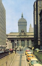 Traffic in front of Grand Central Terminal, New York City, New York, USA, 1956. Artist: Unknown