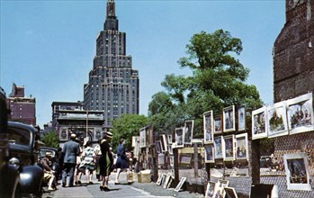 Outdoor art exhibition, New York City, New York, USA, 1956. Artist: Unknown