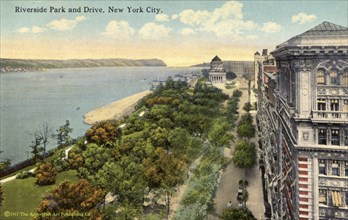 Riverside Park and Drive, New York City, New York, USA, 1916. Artist: Unknown