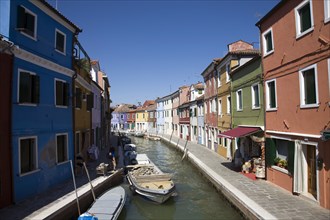 Canal on the island of Burano, Venice, Italy. Artist: Samuel Magal