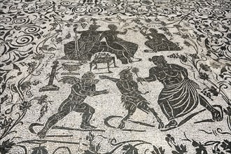 Mosaic on the floor of the House of Bacchus and Arianna, Ostia Antica, Italy. Artist: Samuel Magal