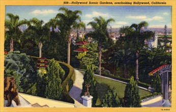 Hollywood Scenic Gardens, overlooking Hollywood, Los Angeles, California, USA, 1931. Artist: Unknown