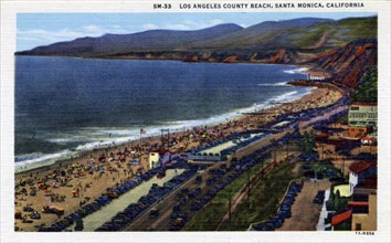 Los Angeles County Beach, Santa Monica, California, USA, 1931. Artist: Unknown