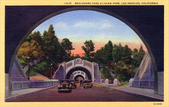 Boulevard through Elysian Park, Los Angeles, California, USA, 1931. Artist: Unknown
