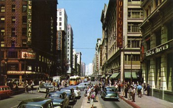 7th Street at Broadway, Los Angeles, California, USA, 1953. Artist: Unknown